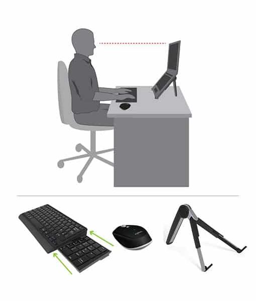 Laptop Set 5: Cricket Laptop Stand, Numberslide Keyboard (Bluetooth), Logitech M240 Mouse